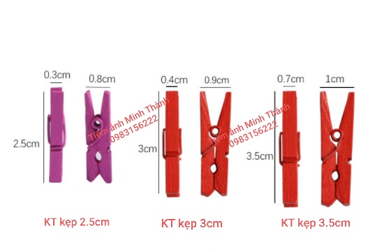 10 kẹp gỗ treo ảnh (tặng dây treo)
