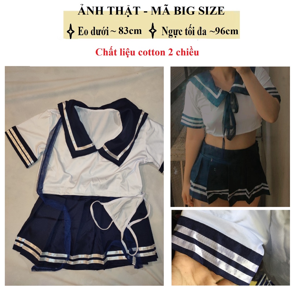 Váy ngủ cosplay sexy thủy thủ croptop - Bộ Đồ Ngủ Cosplay Nữ Học Sinh Nhật Bản TT001 Ivyshop Xả kho