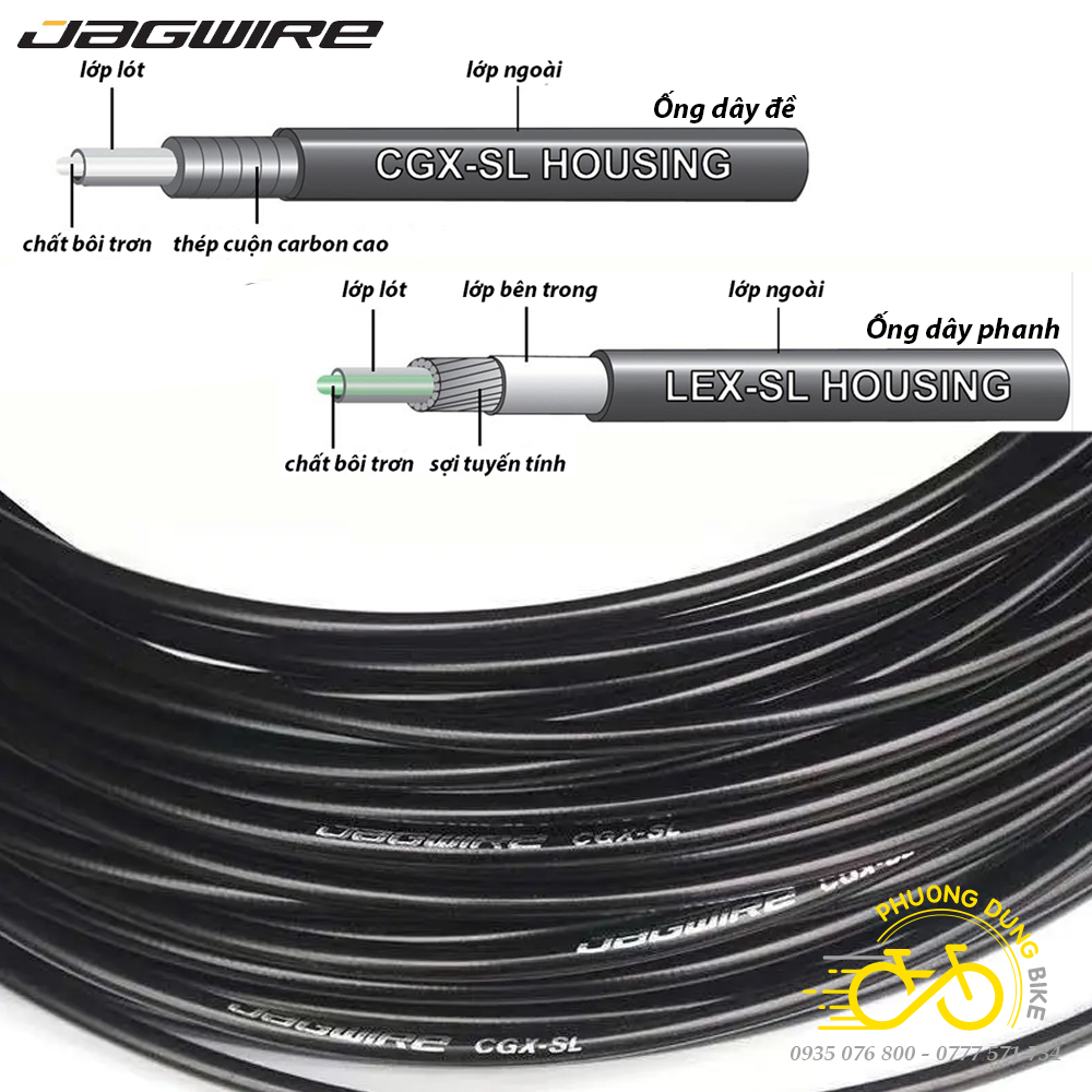 Vỏ dây đề or dây phanh xe đạp - Nhãn hiệu JAGWIRE (Đài Loan)
