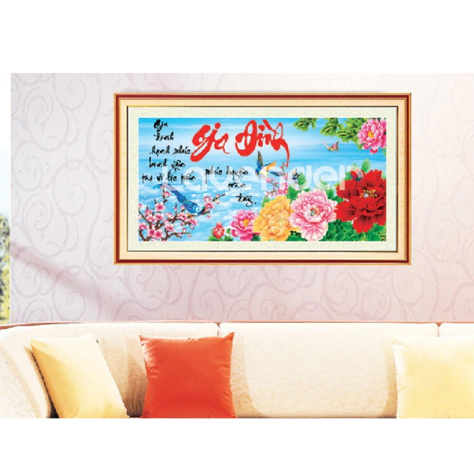 tranh đính đá gia đình ggia đình hạnh phúc bình an tài vô lộc tiến phúc duyên tràn đầy