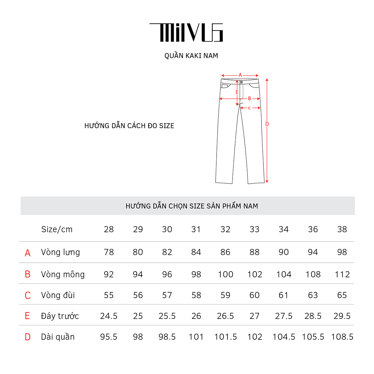 Quần kaki Milvus - MVPN025MBR25