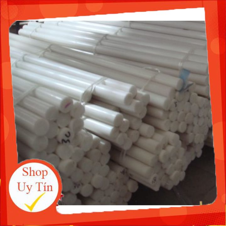Nhựa P.O.M phi 30mmx500mm,Trắng đục