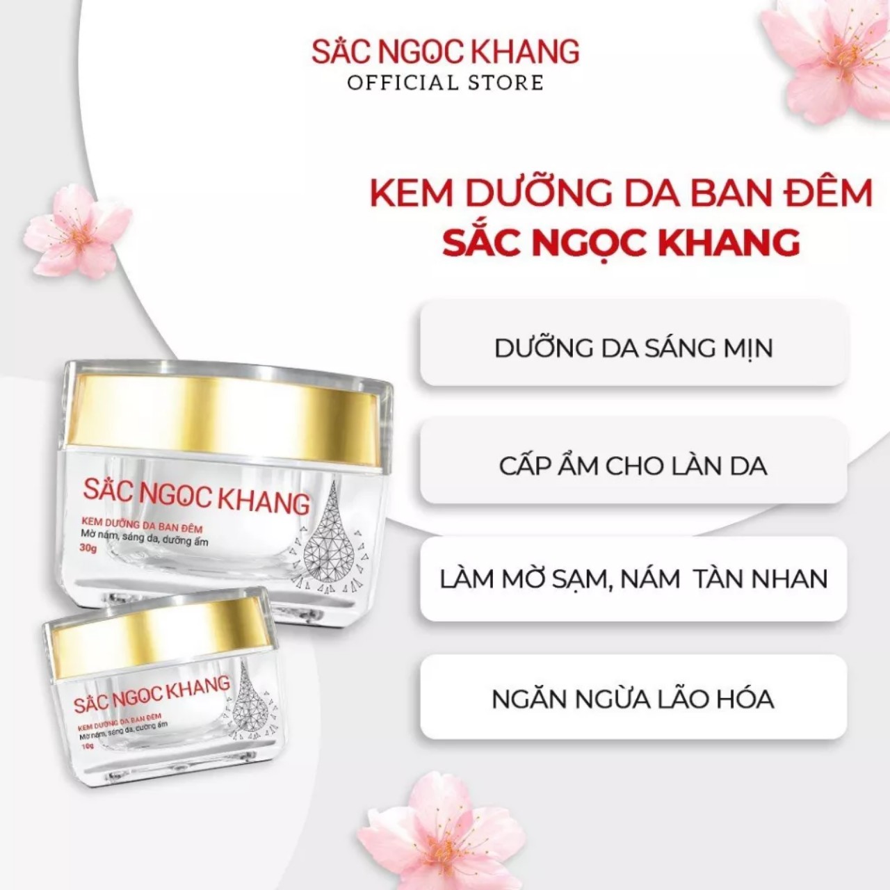 (30g) Kem dưỡng trắng da, nám sạm da Sắc Ngọc Khang