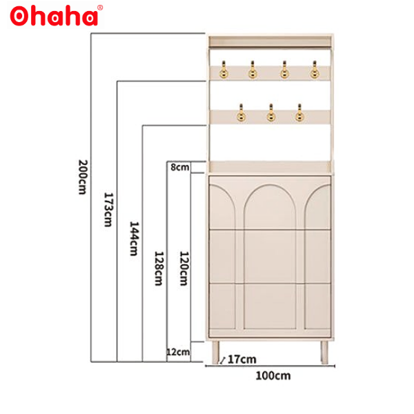 [ Freeship HCM] [ Trả góp 0%] Tủ giày thông minh siêu mỏng cao cấp Ohaha - TGCC028