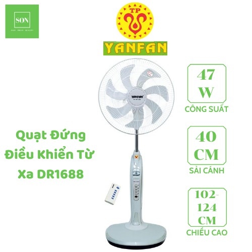 HCM]Quạt Đứng Điều Khiển Từ Xa (Remote) DR1688 YANFAN ( có hẹn giờ) | Lazada.vn