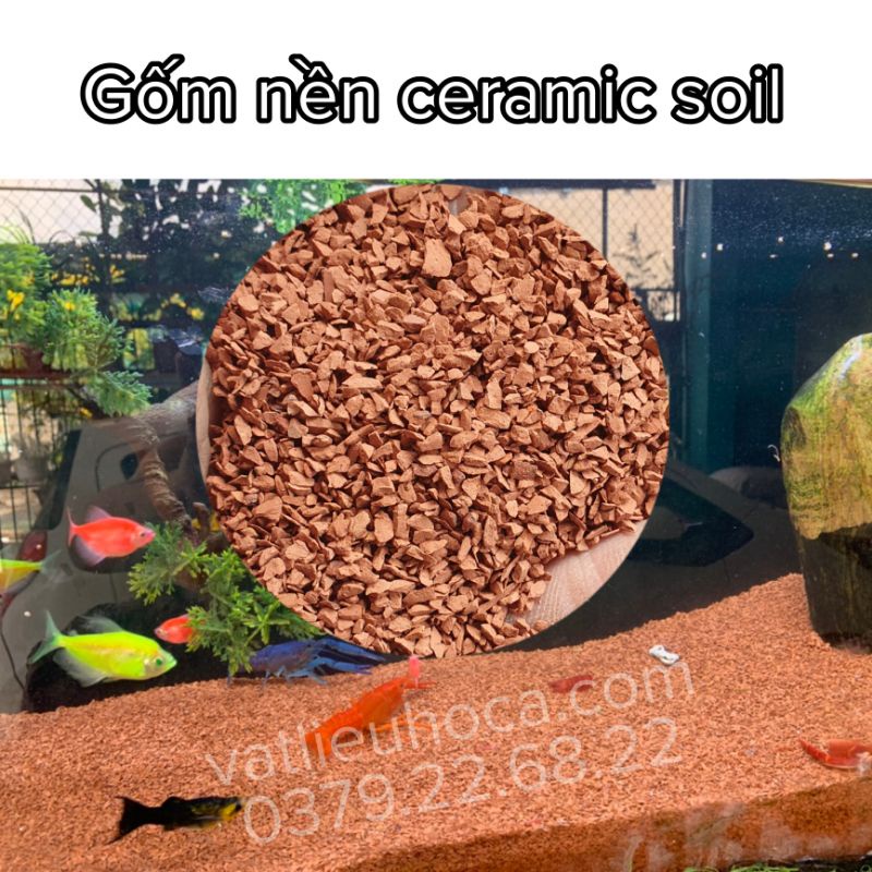 Gốm ceramic, sạn gốm ceramic thuỷ sinh, nền gốm ceramic 1kg