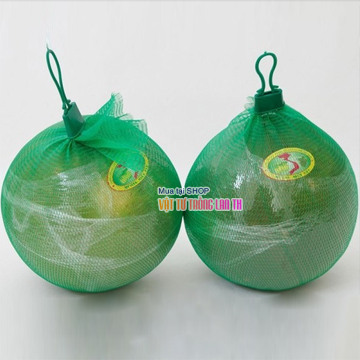 1Kg Túi lưới nhựa có móc khóa đựng bưởi da xanh dài 35cm