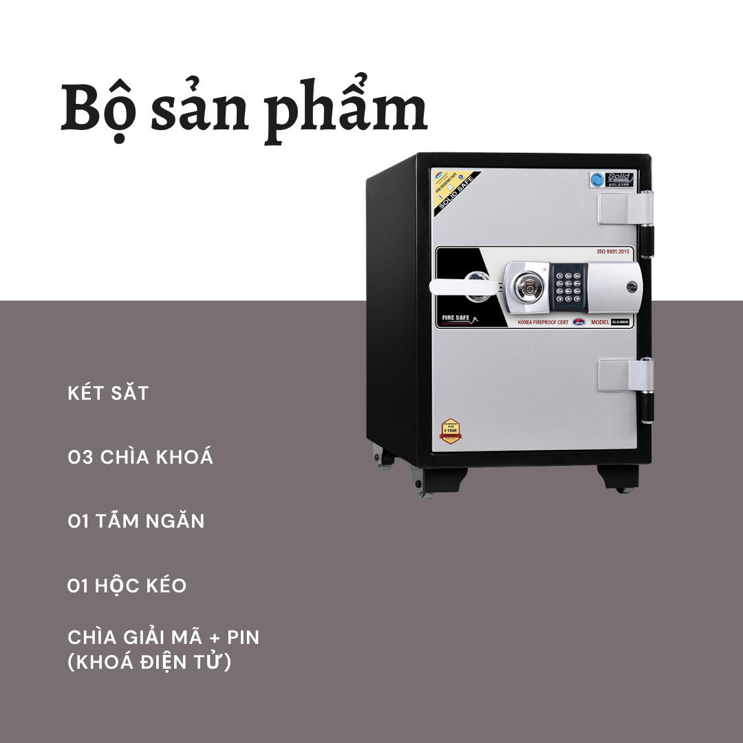 Két Sắt Hàn Quốc Solid SLS-56 (90kg) Chống Cháy 1000 độ C