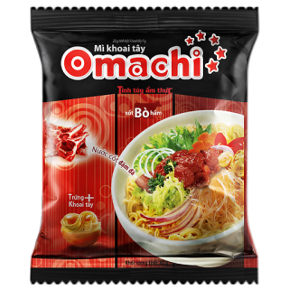 Mì gói ăn liền khoai tây vị xốt bò hầm Omachi gói 80g. mì tôm omachi vị bò thumbnail