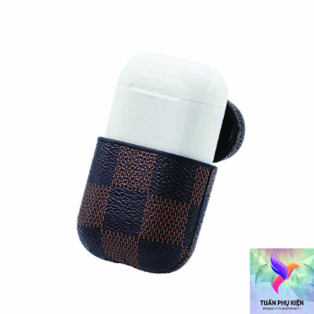 Airpods Case - Bao Giả Da Case Tai Nghe Không Dây Airpods 1-2-i12-PRO hình LV Kẻ Caro