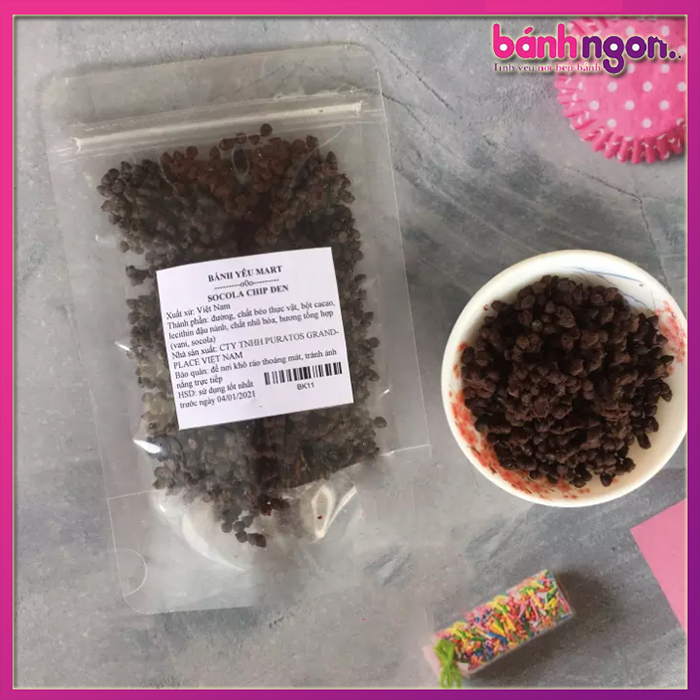 Socola chip đen chia - 100g