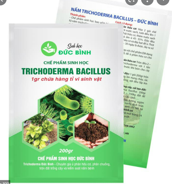 Chế phẩm men vi sinh nấm đối kháng trichoderma bacillus Đức Bình 200gr
