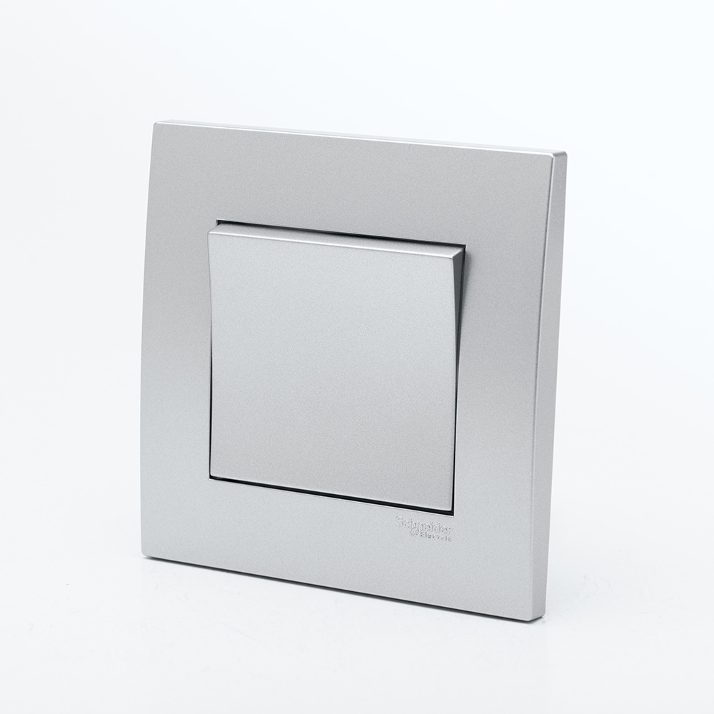 Bộ công tắc đơn 2 chiều 16A màu Trắng hoặc màu Xám bạc, dòng vuông Vivace - Schneider Electric - KB31_WE_G19; KB31_AS_G19