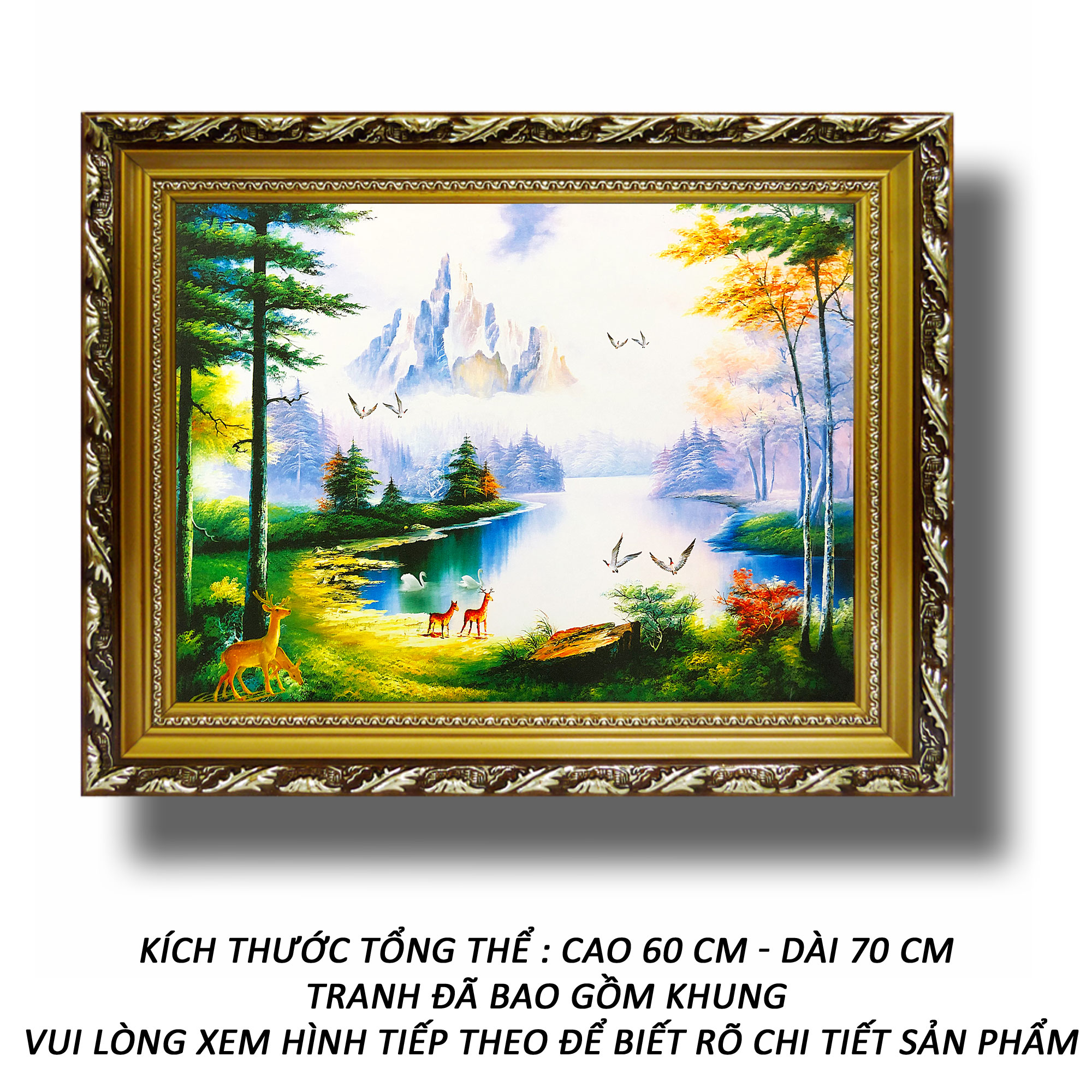 Tranh treo tường - Lộc Tài Phú Quý 39 - Tranh Minh Hiền (KHUNG GỖ - 60 x 70cm)