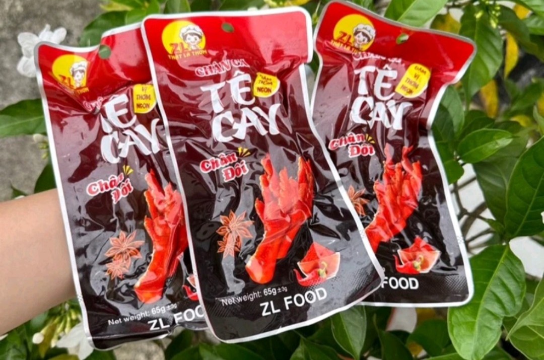 Combo 10 gói chân gà vị Tê Cay X2 gói 2 chân 65g-chân gà cay vị tứ xuyên tương thơm ăn liền
