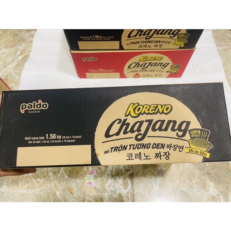 (Thùng 20 gói) Mì trộn tương đen (2 vị) Koreno 78g.