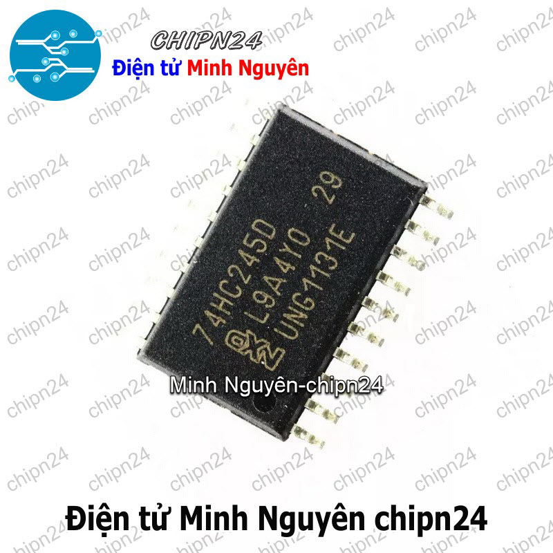 [2 con] (SOP) IC Dán 74HC245 SOP-20 (SMD) (74HC245D) (IC Bộ thu phát bus hai chiều 8 bit có 3 trạng thái ) - HH001678