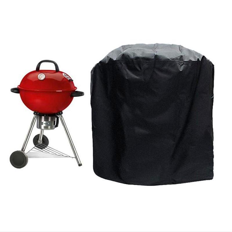 Black Waterproof Bbq Cover Round Dust Cover Bbq Grill Cover Anti Aging Rain Gas Charcoal Electric Barbeque Cover