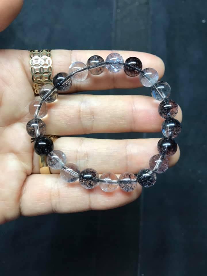 [HCM]VÒNG TAY THẠCH ANH ƯU LINH ĐEN 8LY