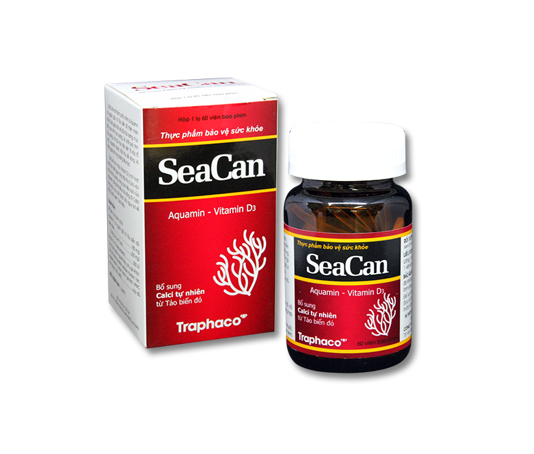 Seacan- canxi tảo biển đỏ - Lọ 60 viên