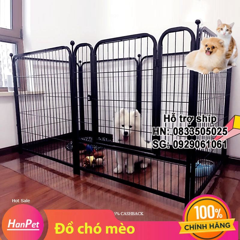 Hanpet - SP933 - QUÂY SẮT XỊN 6 TẤM – Quây chó, hàng rào chó 6 tấm 2 size
