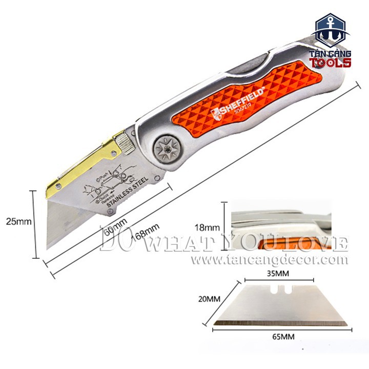 Dao rọc cáp Sheffield S067219 kèm 10 lưỡi dao