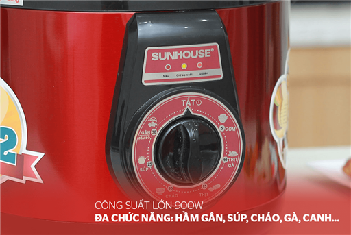 [HCM]Nồi áp suất điện SUNHOUSE SH1552 5Lít (Màu đỏ)