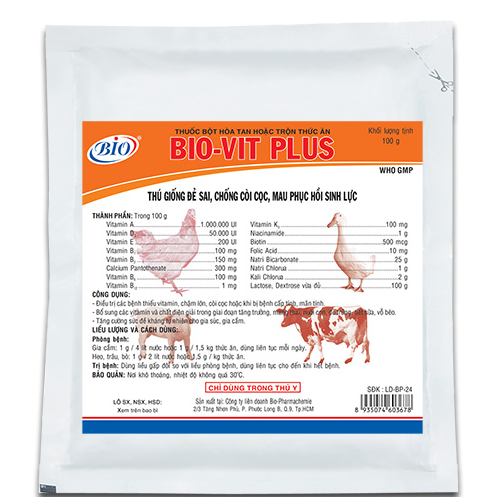 Bio vit plus gói qui cách 100 gram thú đẻ sai, phục hồi