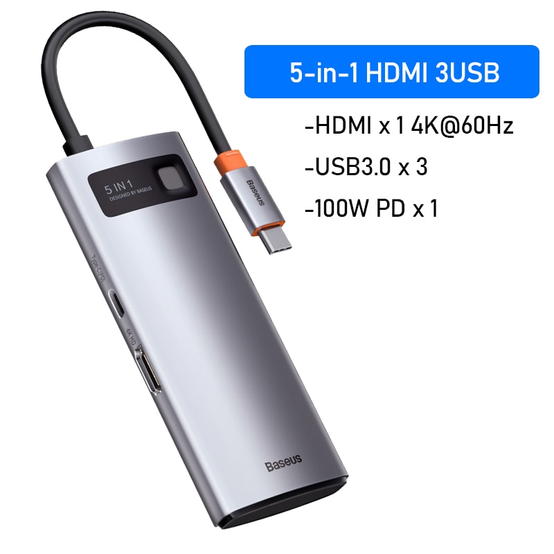 Bộ chuyển đổi chia hub baseus usb 3.0 type c sang hdmi 8 trong 1 cho macbook pro air notebook