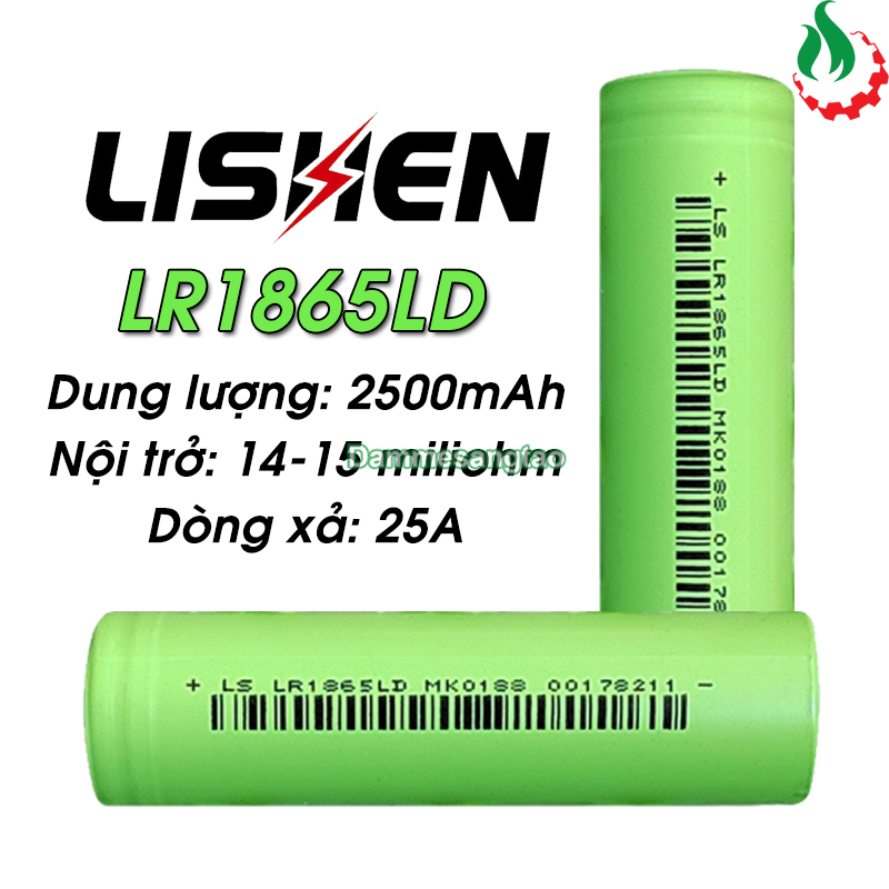Cell pin 18650 LISHEN LD Li-ion 3.7V 2500mah 10C - Xả 25A