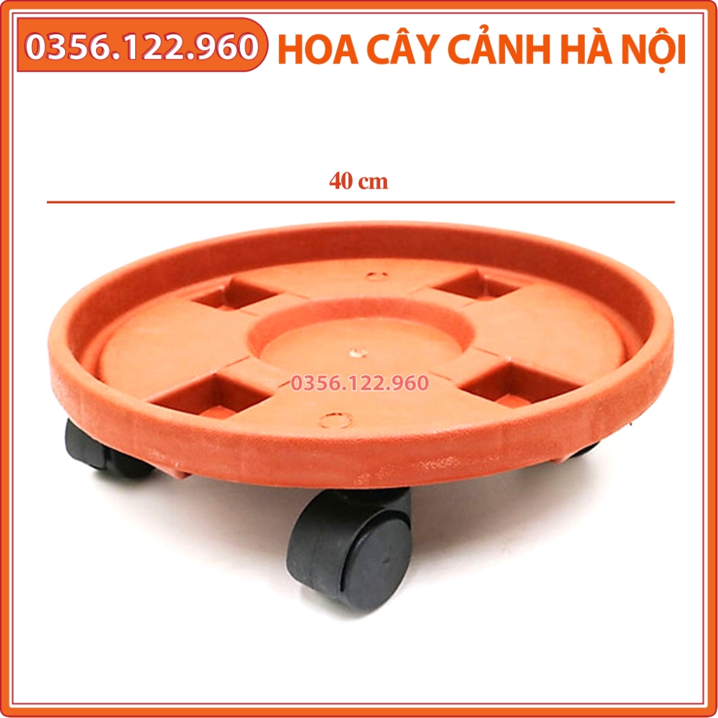 Giá để chậu hoa bằng nhựa đường kính 40cm, Kệ để chậu cây cảnh có bánh xe