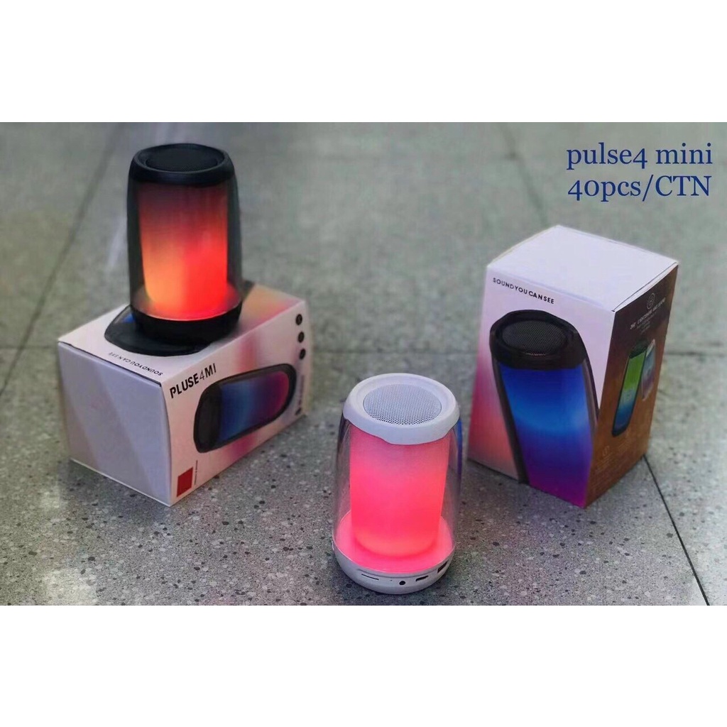 Loa Bluetooth Pluse 4 Mini Đèn Led Theo Nhạc Siêu Hay