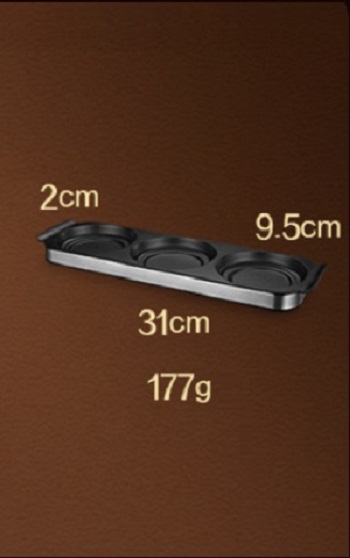 Khay đựng hũ gia vị thủy tinh inox 304 đế silicone - 10x8.5cm 190g 310ml