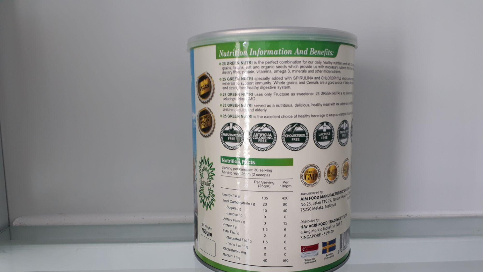 BỘT NGŨ CỐC 25 GREEN NUTRI 750G LON