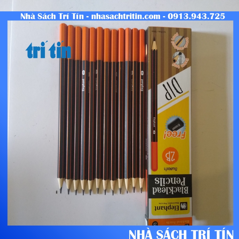 Bút chì ELEPHANT 2B không gôm  (tặng gôm tẩy)