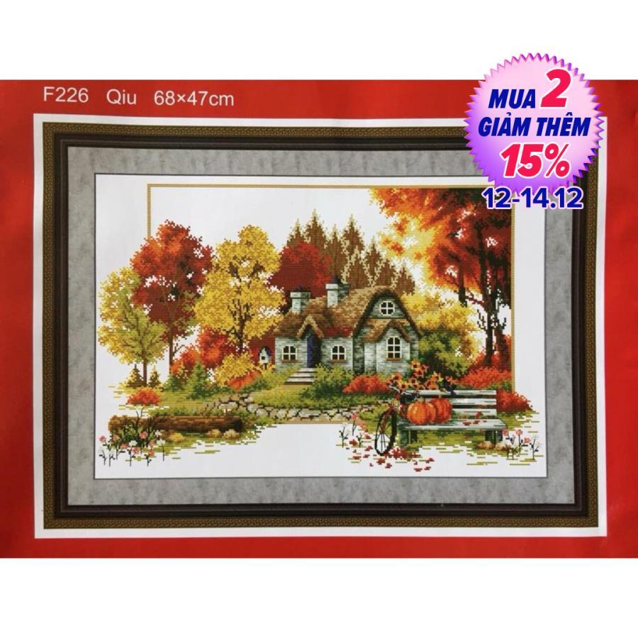 DLH-YA552-Tranh thêu chữ thập ngôi nhà