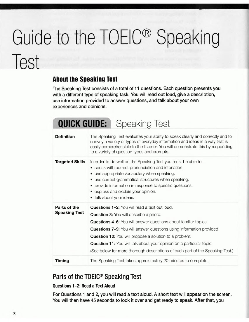 Skills for the TOEIC Test Speaking and Writing (Sách đen trắng)