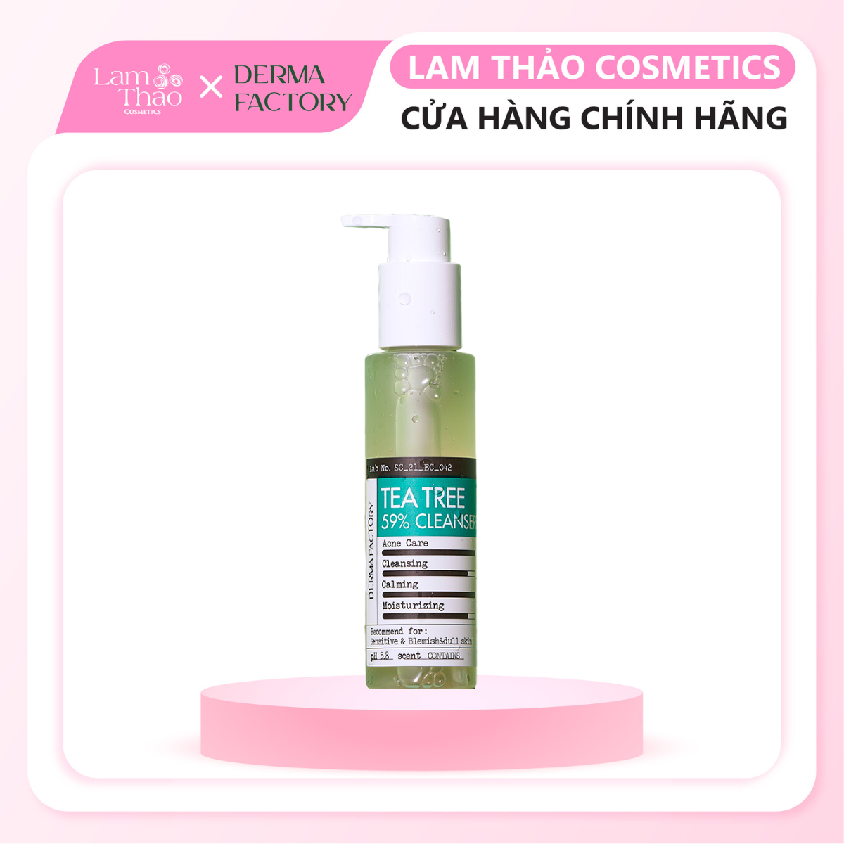 Sữa Rửa Mặt Derma Factory Tea Tree 59% Cleanser 150ml