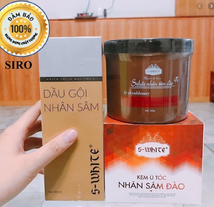Combo ủ và gội nhỏ nhân sâm đào swhite