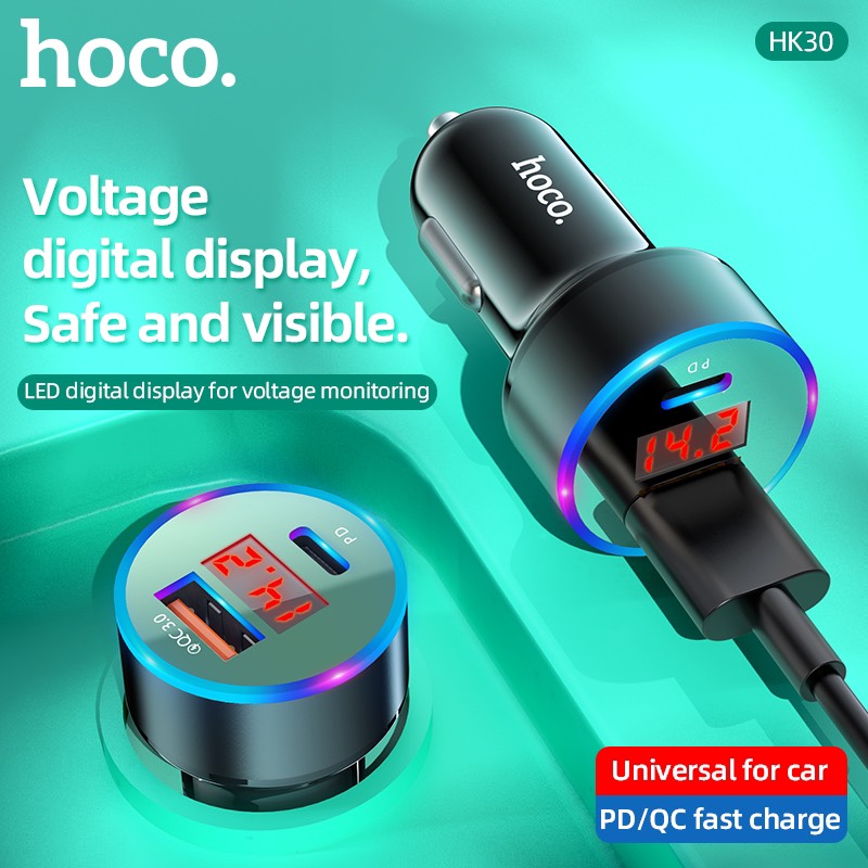 Cóc Sạc Nhanh 20W Xe Hơi Hoco HK30