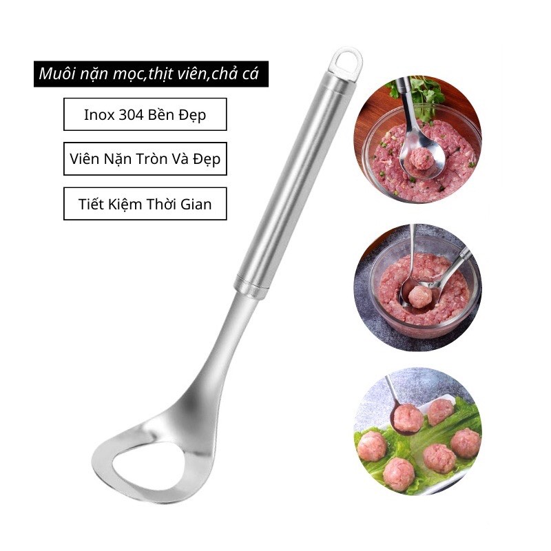Muôi nặn mọc, chả cả, nặn thịt inox