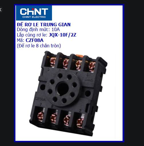 Đế rơle 8 chân chint CZF08A