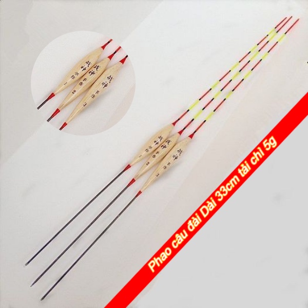 Combo 3 Phao câu cá gỗ Linh Sam dài 33cm