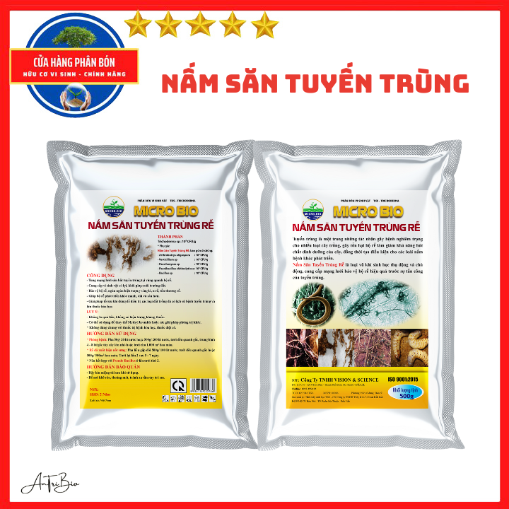 Gói 500gr NẤM SĂN TUYẾN TRÙNG RỄ: TKS - NEMA: săn bắt tuyến trùng, kí sinh trứng, tiêu diệt tuyến trùng