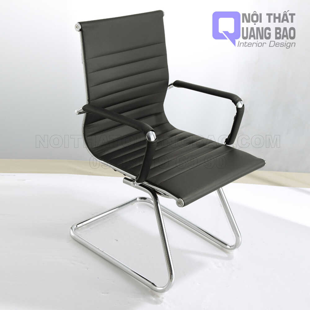 [HCM]Ghế Văn Phòng Chân Quỳ  Lưng Trung Nệm Bọc Da Simili Cao Cấp Khung và Chân Xi Mạ (QB-GVP27)