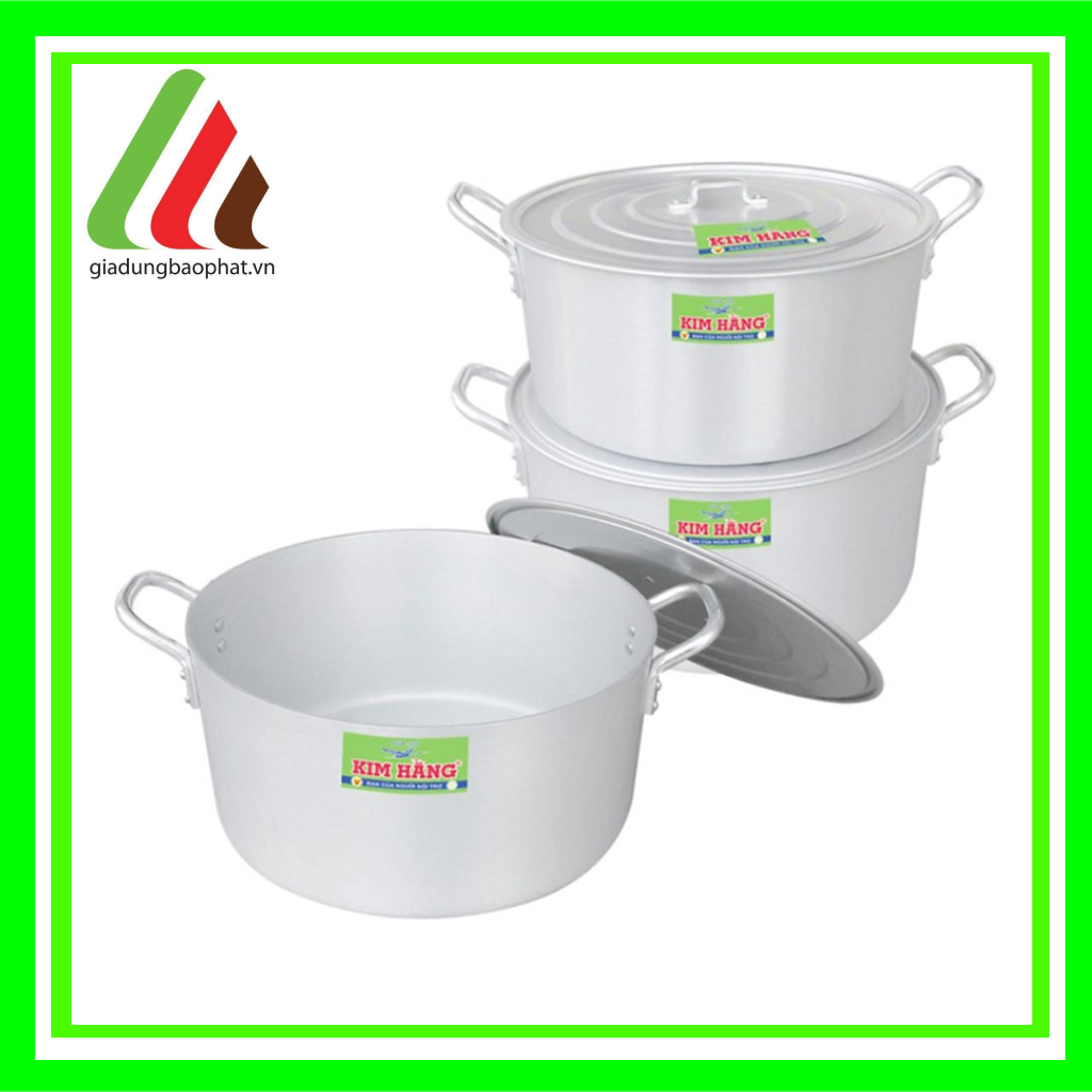 Bộ Nồi nhôm cao cấp Kim Hằng 3 món Chính hãng - nồi nhôm dày dặn an toàn sức khỏe