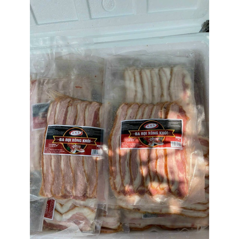 Xông khói Thịt Ba rọi heo cắt lát 500gr (giao tphcm)