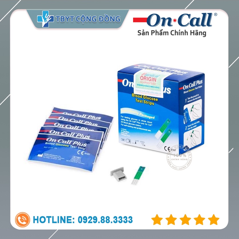 Que Thử Đường Huyết Acon On-Call Plus ( 25 Que Và 50 Que )