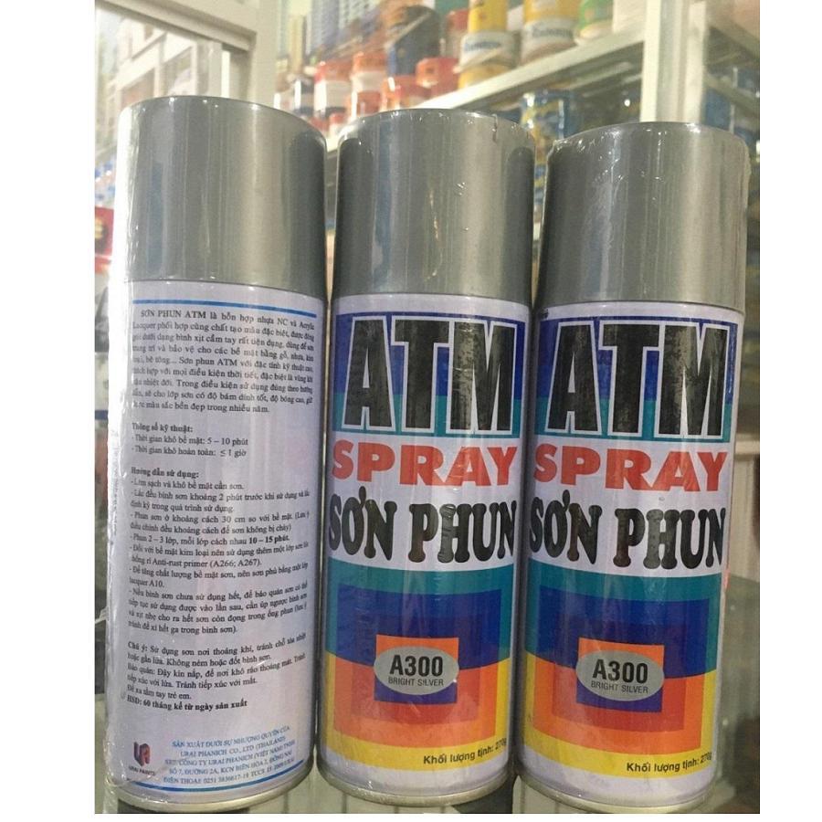 Bình sơn phun xịt ATM A300 400ml (Bạc).