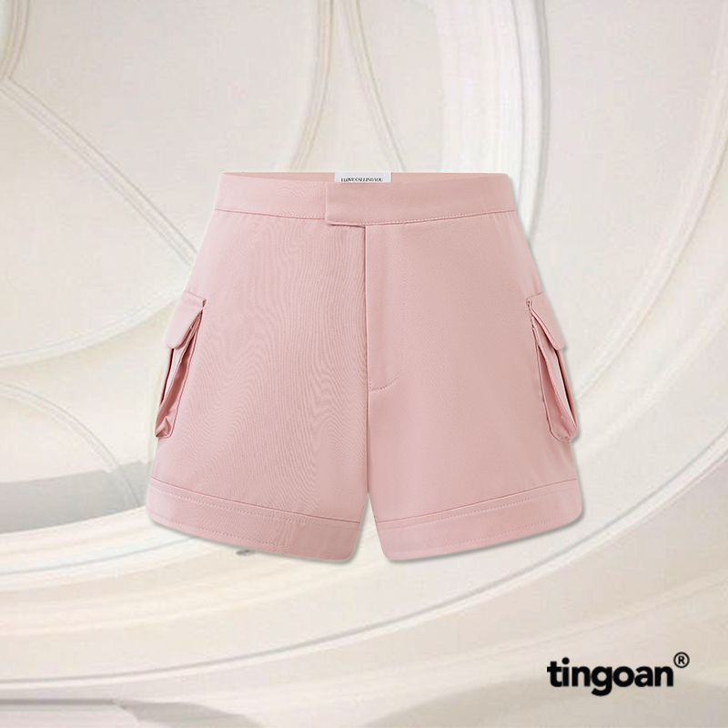 Tingoan® - quần short tafta hồng túi hộp 2 bên becky short/pk